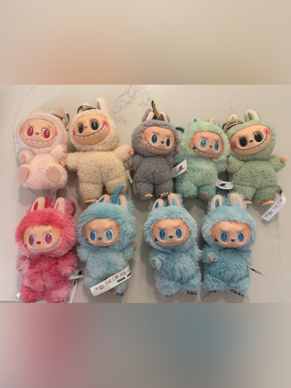 Labubu Plush Bunny-Monster Keychain — Soft Blue, Pink, Green & Cream Options